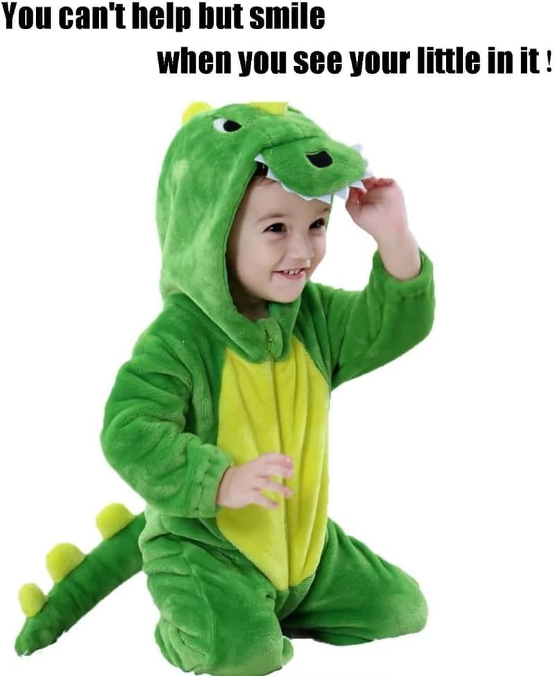 Halloween Toddler Green Dinosaur Cosplay Romper Outfit
