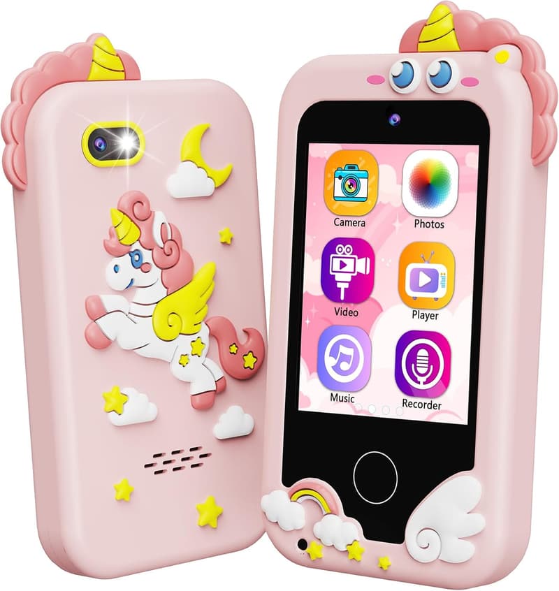 Kids Smart Phone for Girls, Touchscreen Learning Toy (Pink)