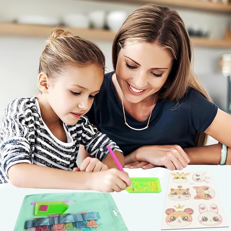 Animal Mosaic Diamond Art Kits for Kids Ages 4-12 - 6pcs