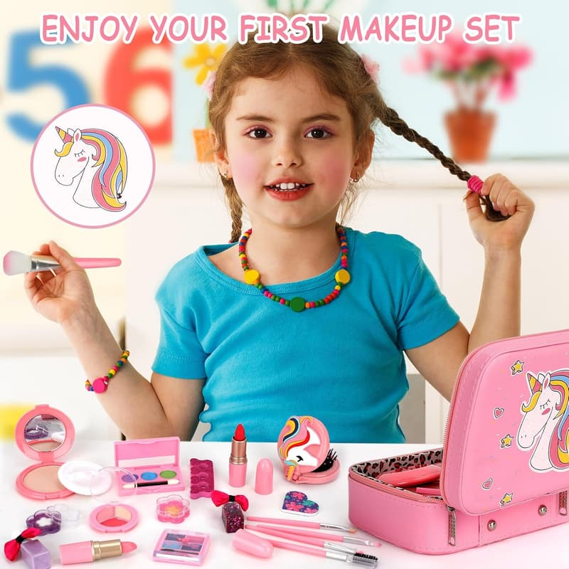 Kids Makeup Kit for Girls – Washable Real Makeup Set