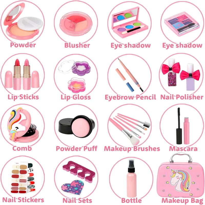 Kids Makeup Kit for Girls – Washable Real Makeup Set