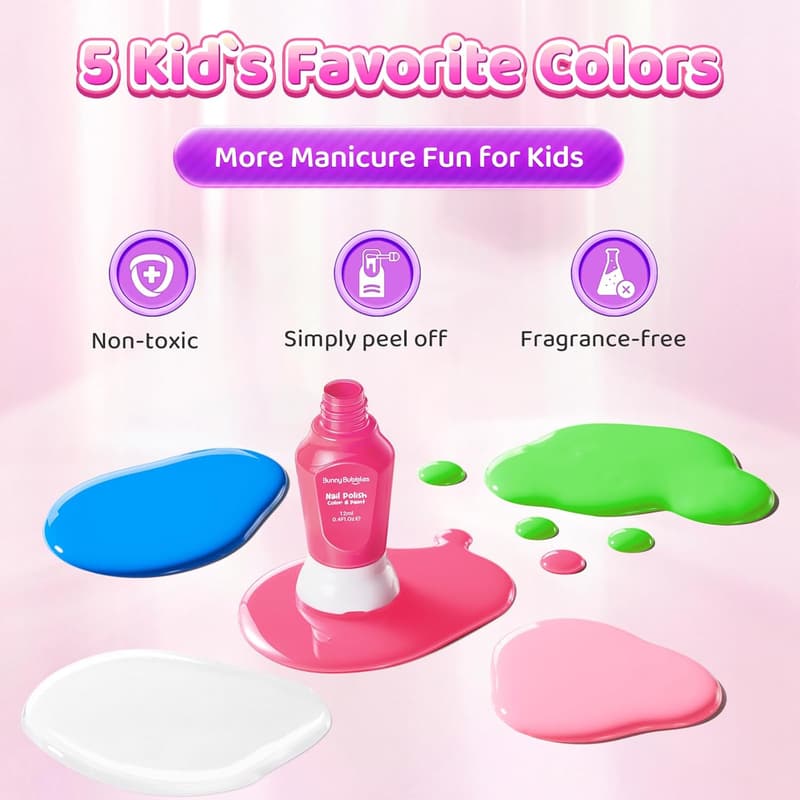 Kids Nail Polish Set - Birthday Gift for Girls Age 7-12