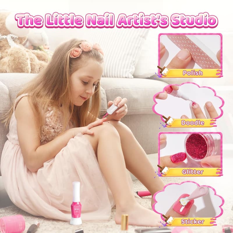 Kids Nail Polish Set - Birthday Gift for Girls Age 7-12