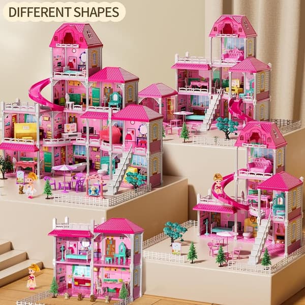 DIY Pretend Playset with Dolls & Accessories for Girls 2-7