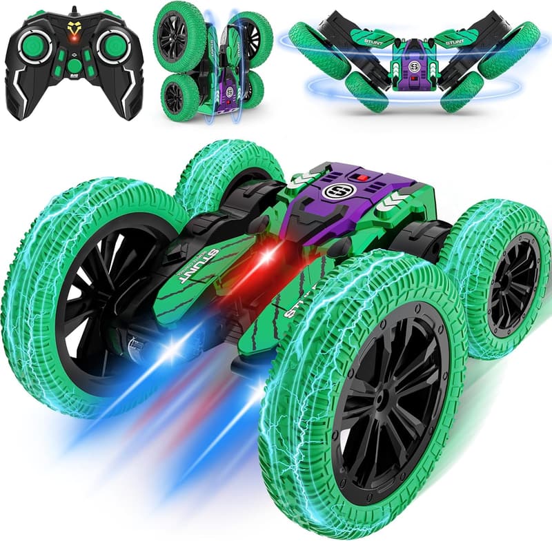 4WD Off-Road Stunt RC Car with 360° Flips - Rechargeable Toy for Kids
