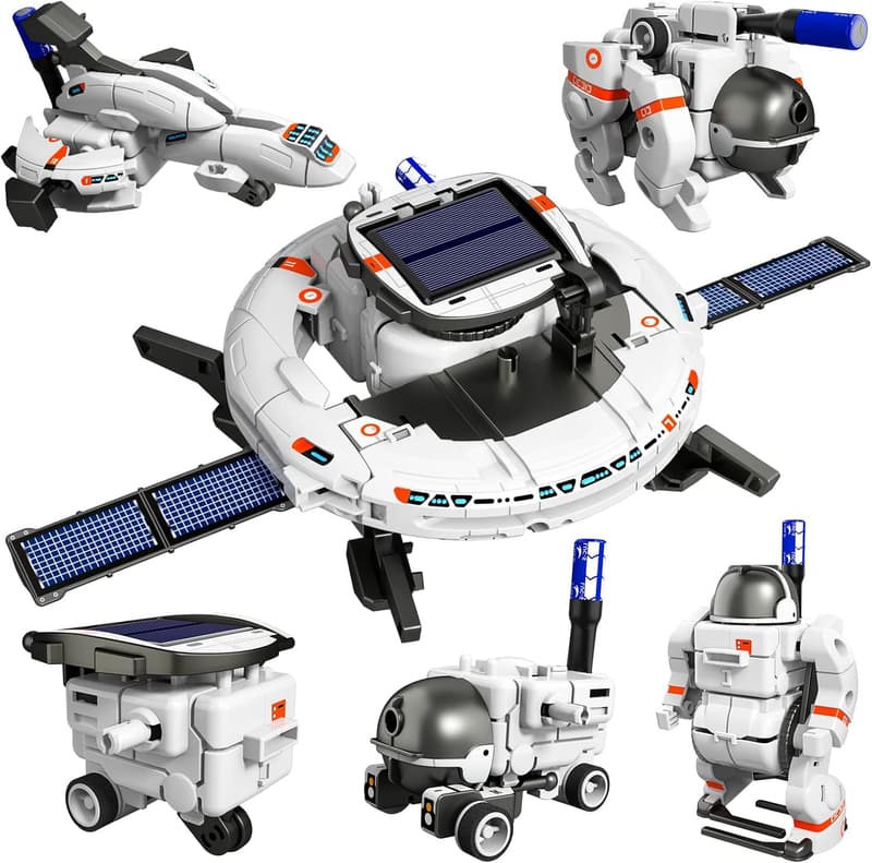 STEM Solar Robot Kit for Kids Age 8-12 - 6-in-1 Space Toys