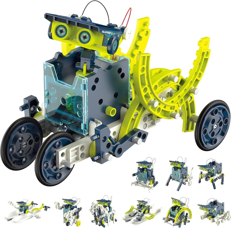STEM Solar Robot Kit - 12-in-1 Building Toy for Kids 8-13