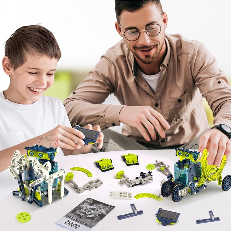 STEM Solar Robot Kit - 12-in-1 Building Toy for Kids 8-13