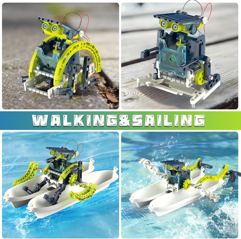 STEM Solar Robot Kit - 12-in-1 Building Toy for Kids 8-13