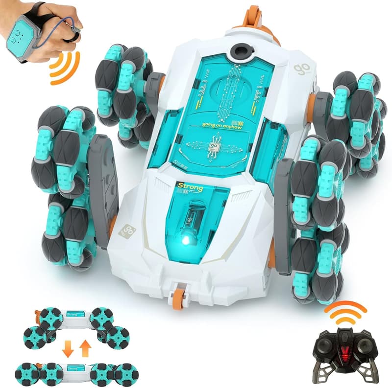 Gesture-Controlled RC Stunt Car for Kids, Ages 8-13 - White