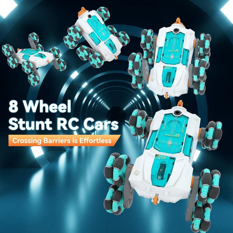 Gesture-Controlled RC Stunt Car for Kids, Ages 8-13 - White