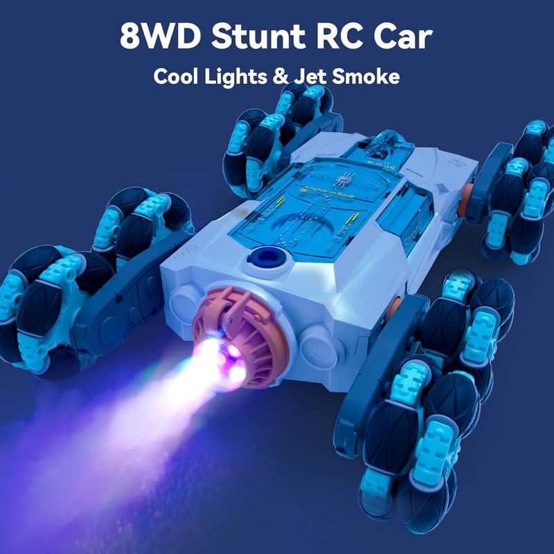 Gesture-Controlled RC Stunt Car for Kids, Ages 8-13 - White