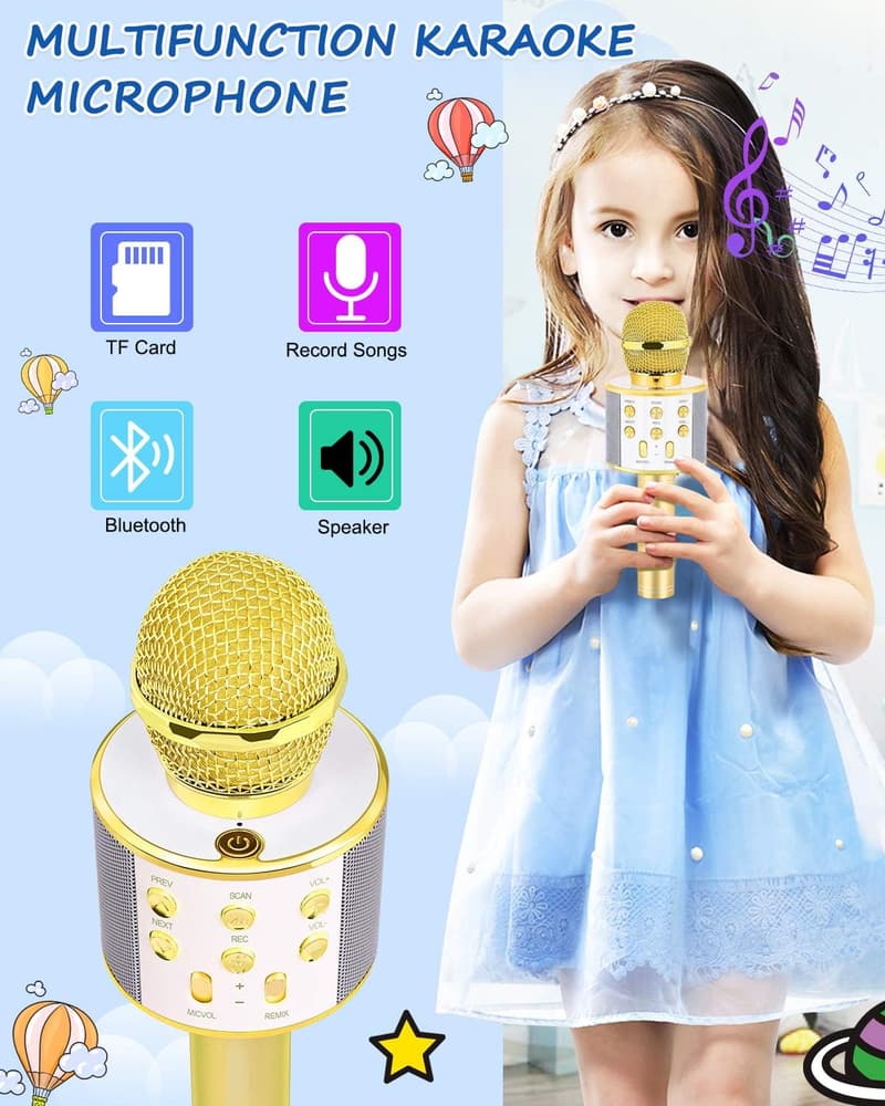 Handheld Karaoke Microphone for Girls 4-13 - Birthday Gift