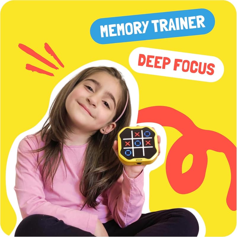 Portable 3-in-1 Tic Tac Toe Handheld Game for Kids & Adults