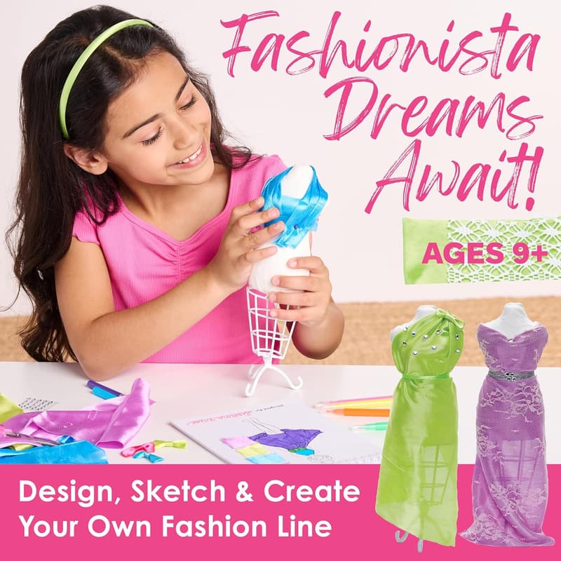 DIY Fashion Design Kit for Girls Ages 9-12
