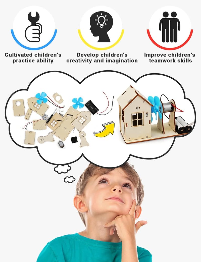 STEM Building Kits for Kids 8-13 - 4 Wooden 3D Puzzles