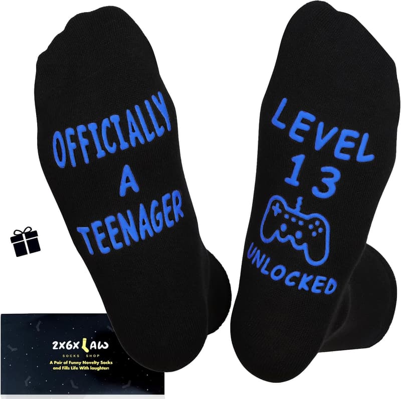 13th Birthday Gamer Socks for Boys & Girls - Funny Design