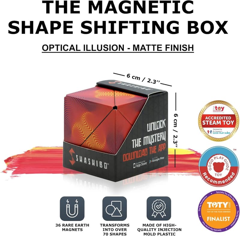SHASHIBO Shape-Shifting Magnetic Fidget Cube - 70+ Shapes