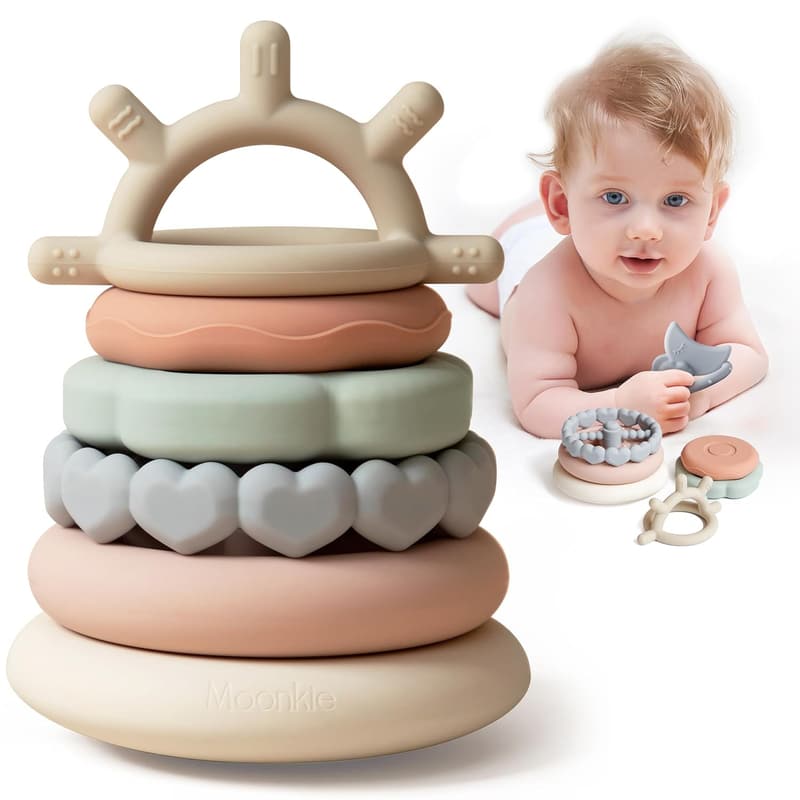 Educational Stacking Ring Teething Toy Set for Babies