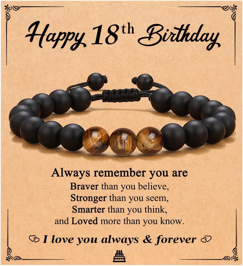 Birthday Bracelet for Boys Age 10-21 - Gift for Him