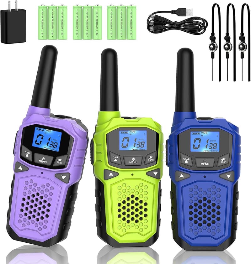 Long Range Walkie Talkies for Camping – 3 Two-Way Radios