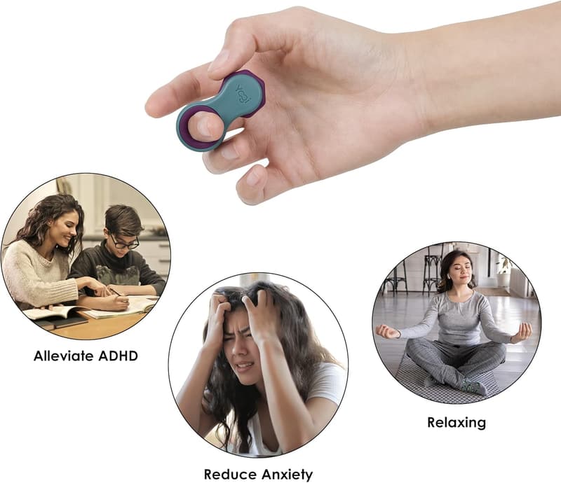 Patented Yogi Fidget Spinner with Five Finger Fit Rings