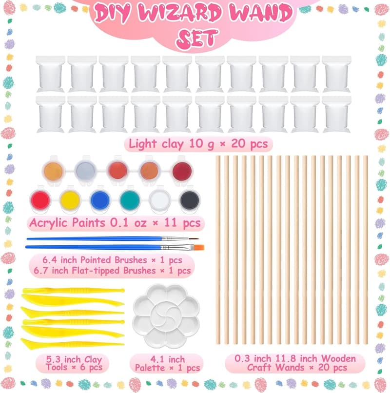 DIY Wizard Wand Making Kit - 47 Pcs for Kids' Birthday Parties