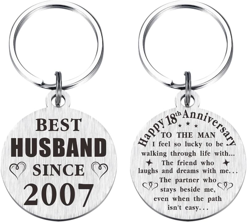 18th Anniversary Keychain Gift