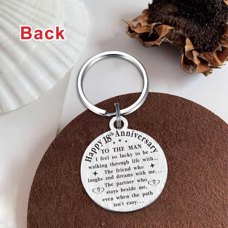 18th Anniversary Keychain Gift