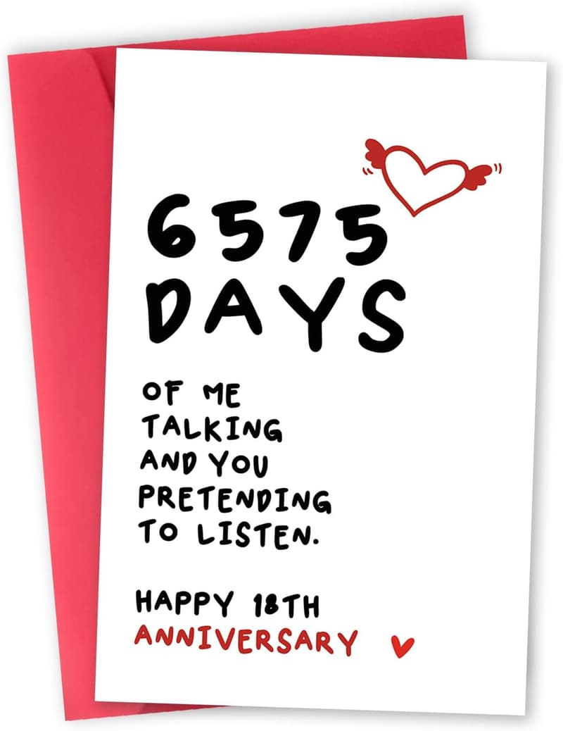 18th Anniversary Card for Couples - Unique Card Gift Idea