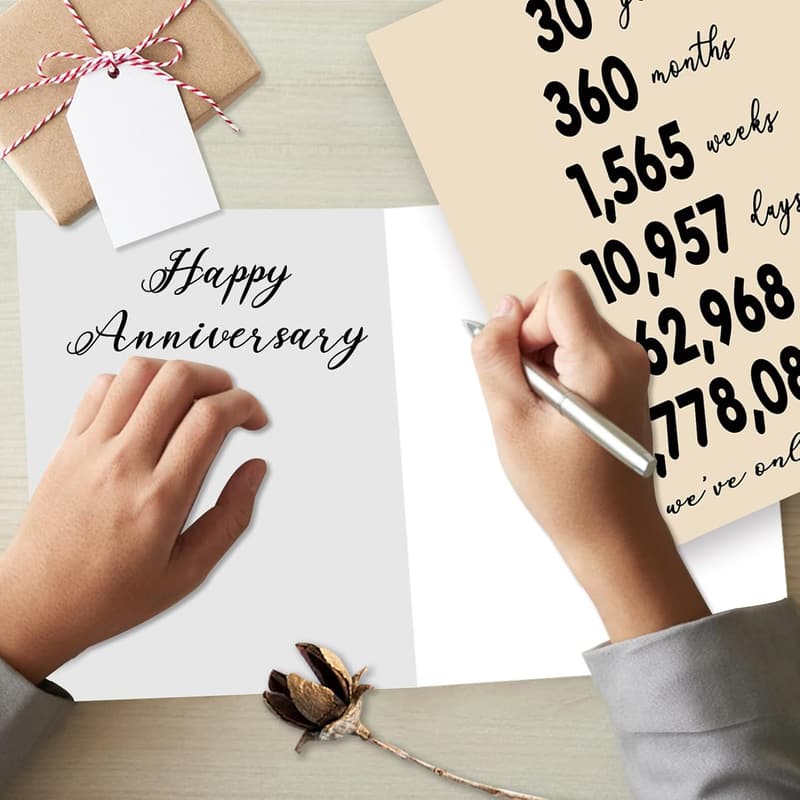 30th Anniversary Pearl Card for Couples, Vintage 1995 Design