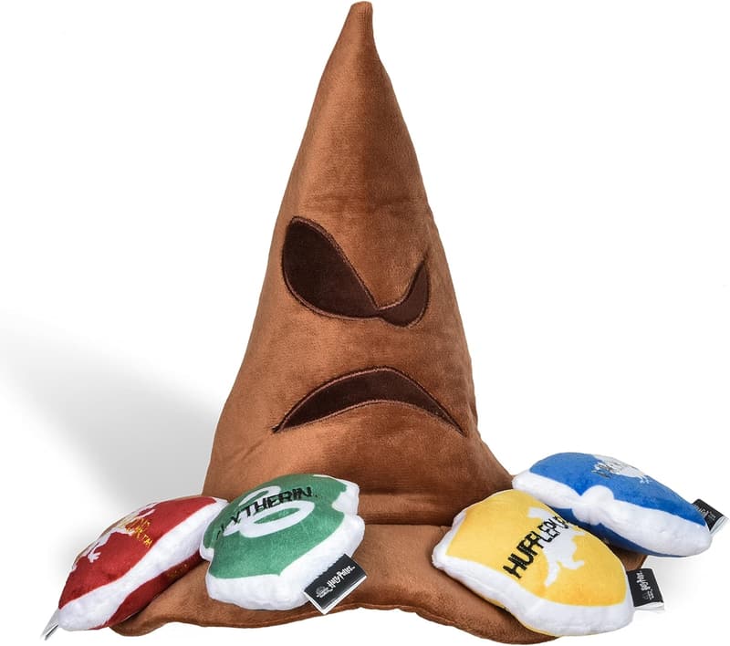 Harry Potter Sorting Hat Plush Dog Toy with Removable Parts