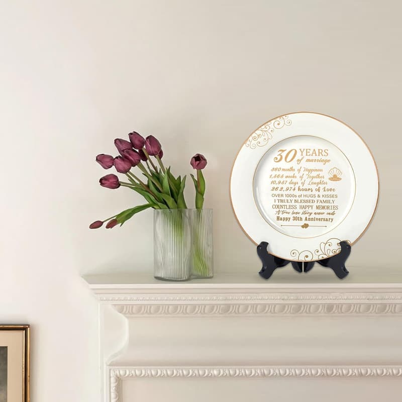 30th Anniversary Ceramic Plate with 24k Gold Foil