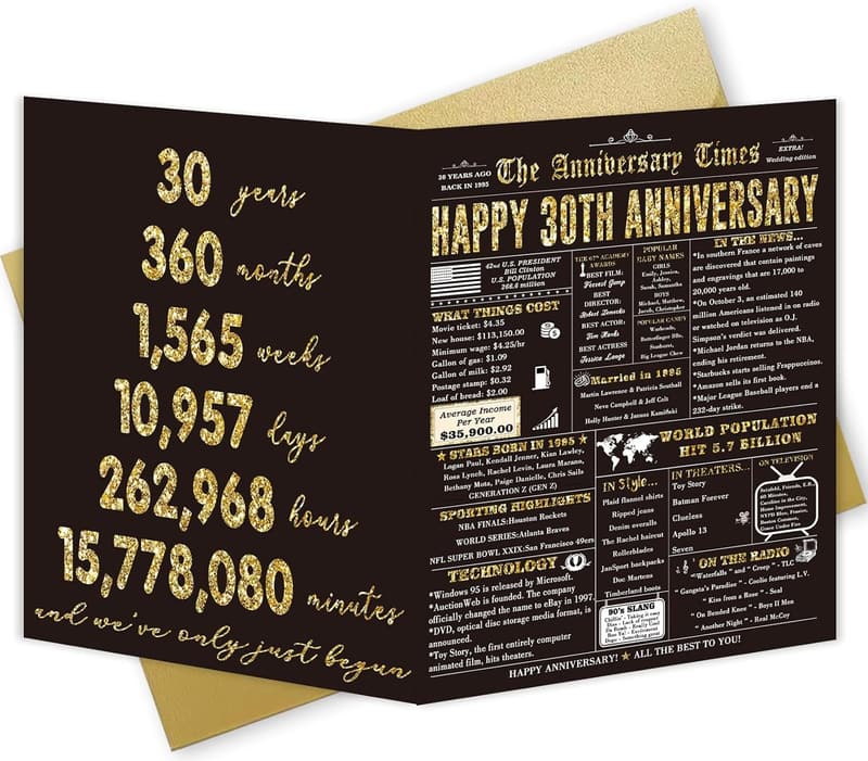 30th Anniversary Card for Couples - Funny & Romantic