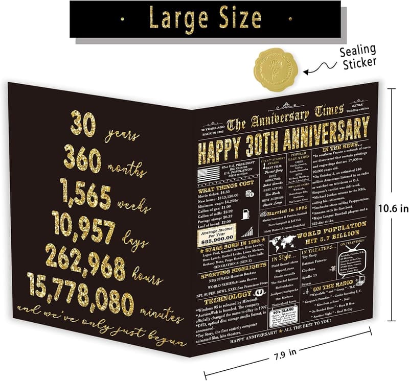 30th Anniversary Card for Couples - Funny & Romantic