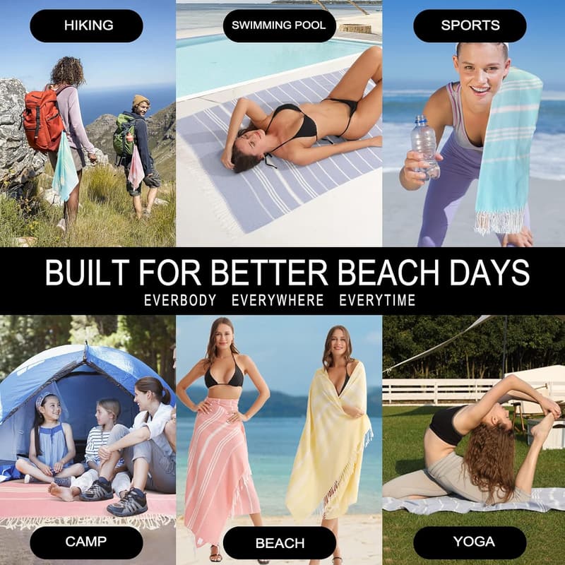 Quick-Dry Turkish Beach Towel - Ideal Birthday Gift for Women