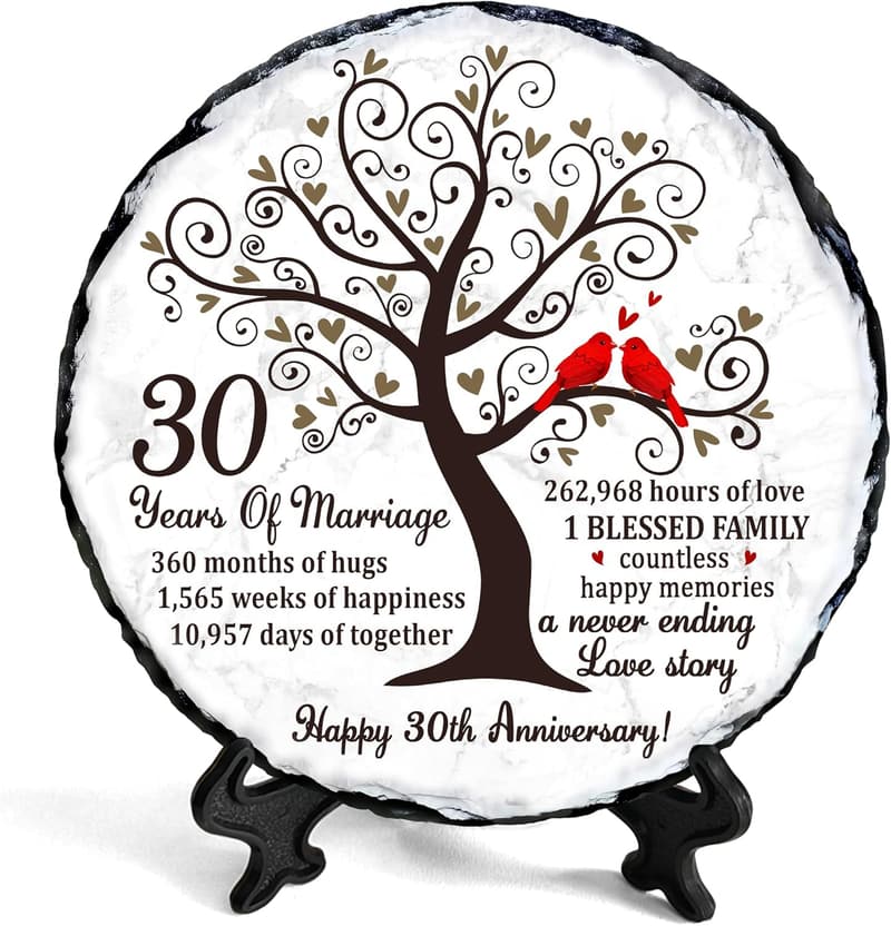 30th Wedding Anniversary Pearl Slate Plate for Couples