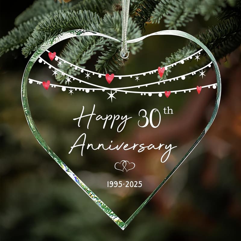 30th Anniversary Ornament for Parents - Mr & Mrs Hanging Gift