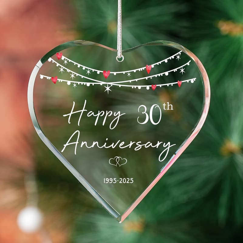 30th Anniversary Ornament for Parents - Mr & Mrs Hanging Gift