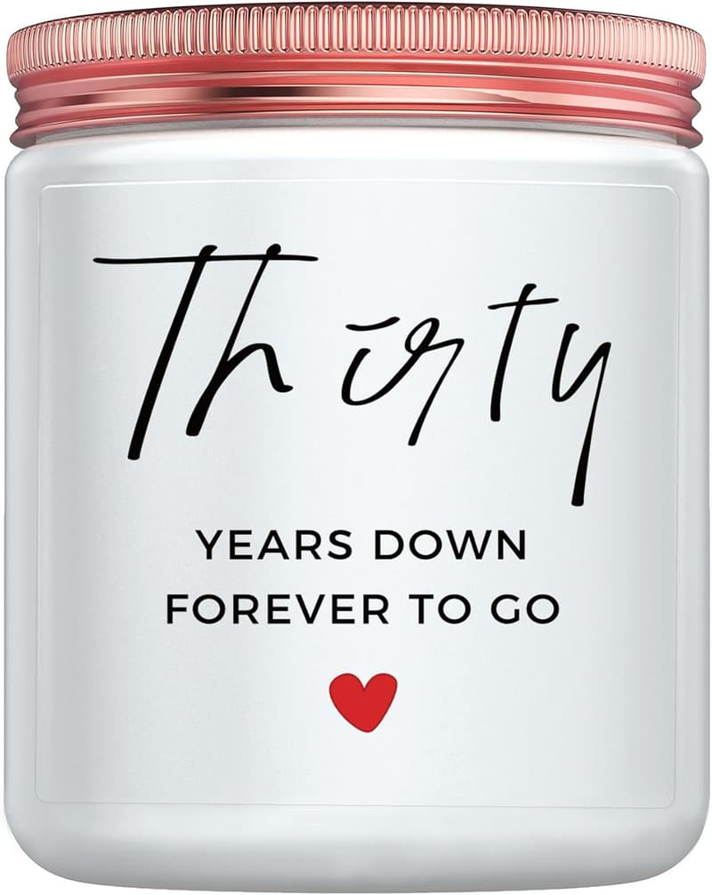 30th Anniversary Personalized Candle Gift for Couples