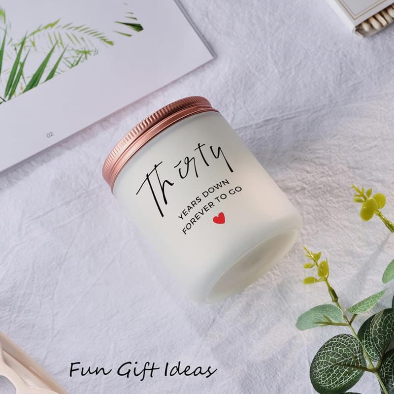 30th Anniversary Personalized Candle Gift for Couples