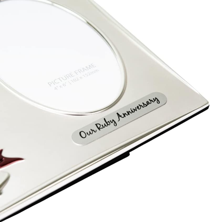 40th Ruby Anniversary Two-Tone Silver Plated Picture Frame
