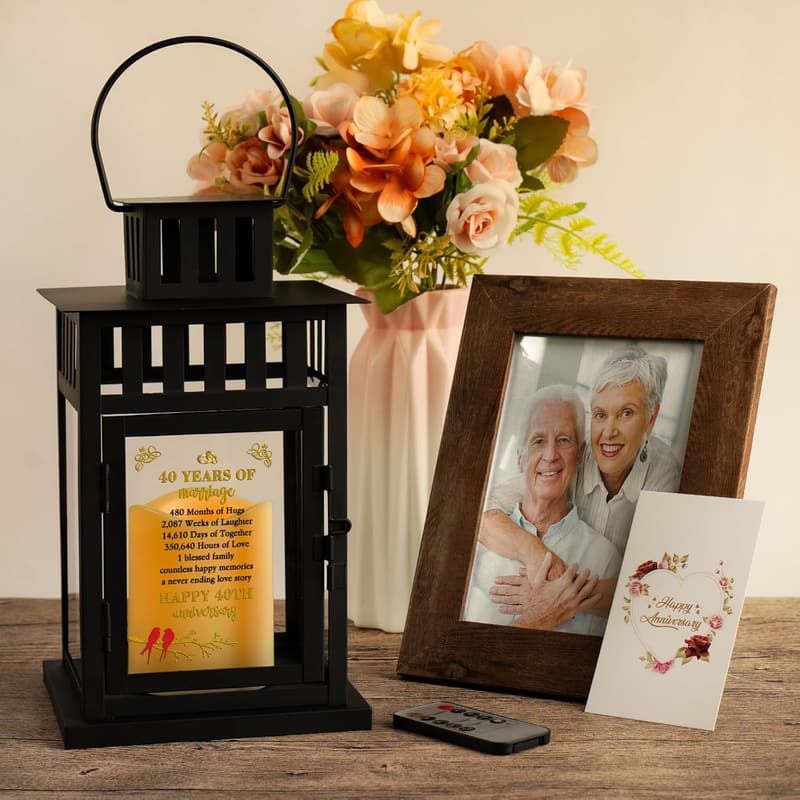 40th Anniversary Lantern - Perfect Gift for Couples