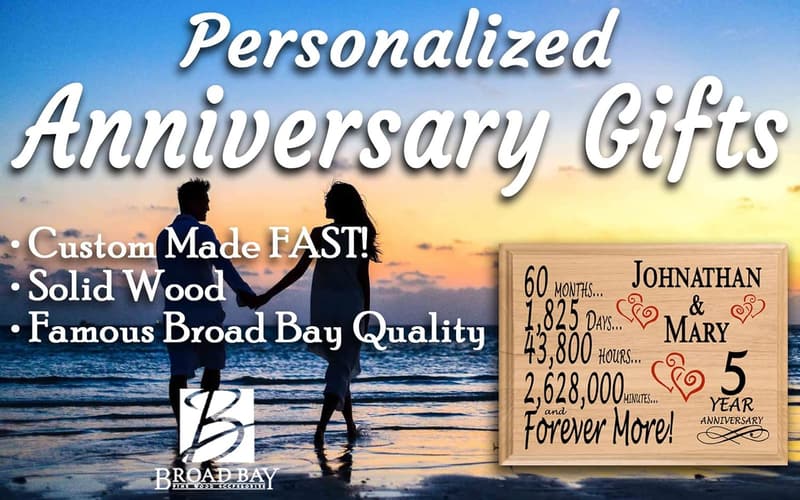 5th Anniversary Personalized Wooden Sign for Couples