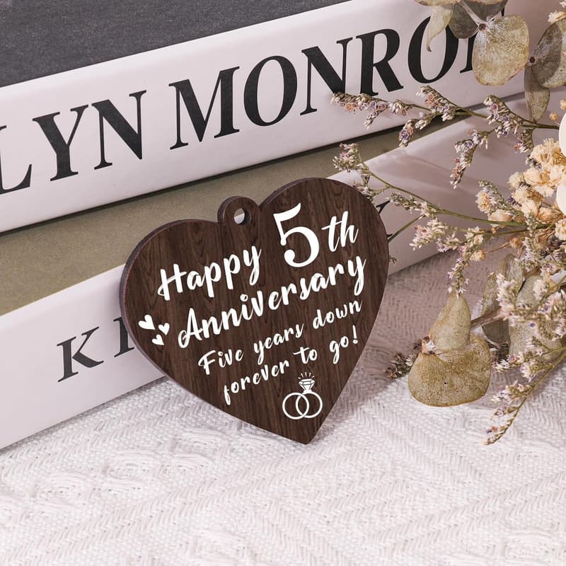 5th Anniversary Picture Frame Gift for Couples
