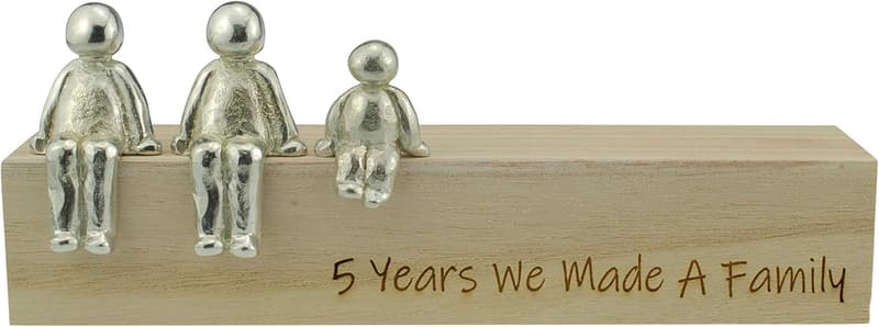 5th Anniversary Metal Family Ornament - Customizable Design