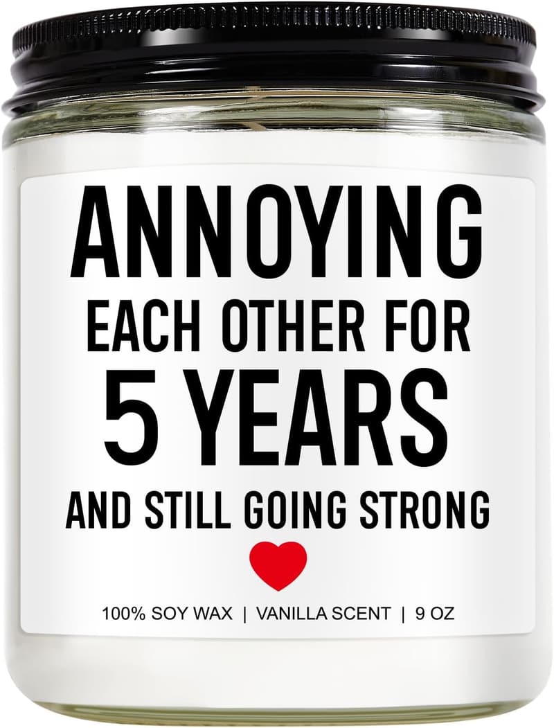 5th Anniversary Candle - Funny Gift for Couples - 9 oz