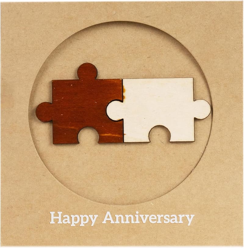 5th Anniversary Wood Card for Couples