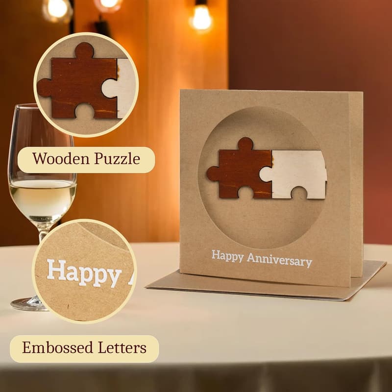 5th Anniversary Wood Card for Couples