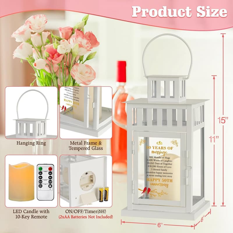 50th Anniversary Lantern for Couples